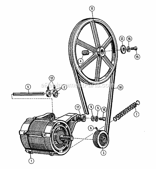 Maytag MFR18PCAVS Manual, (Washer) Motor & Basket Pulley (Series 10) Diagram