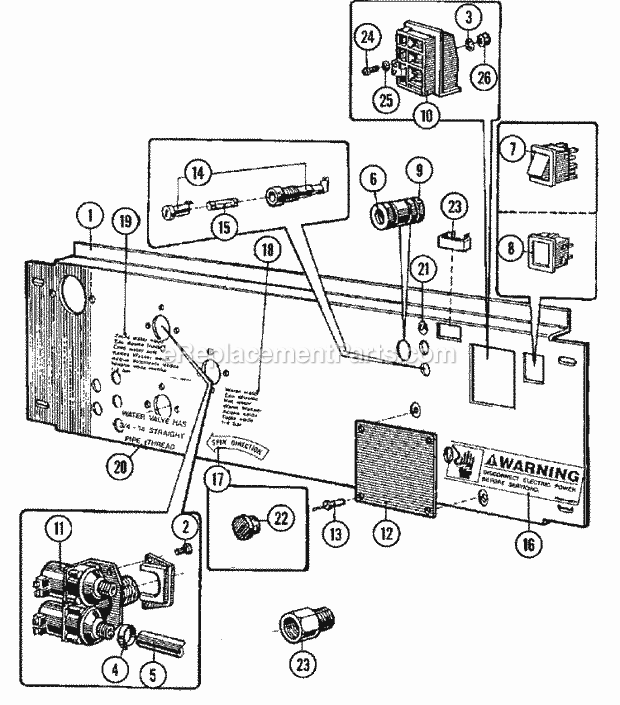 Maytag MFR18PCAVS Manual, (Washer) Water Valve & Rear Panel (Series 10) Diagram