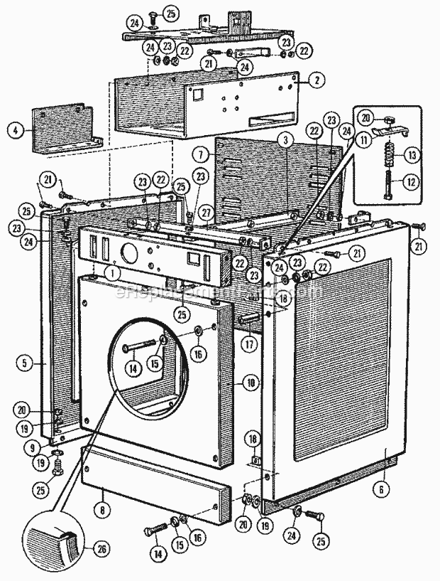 Maytag MFR18PCAVS Manual, (Washer) Cabinet (Series 10) Diagram