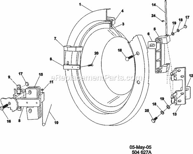 Maytag MFR18PDCWS Maytag Commercial Laundry (Washer) Door Diagram