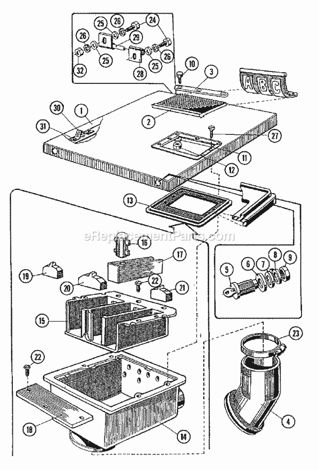 Maytag MFR35PDATS Maytag Laundry (Washer) Soap Box & Top Cover Assembly Diagram