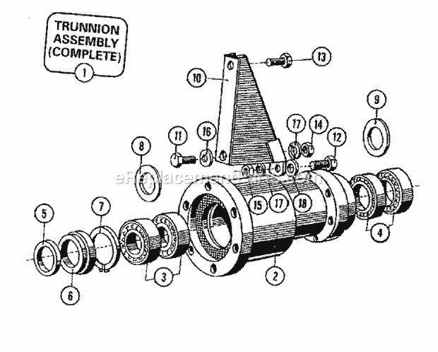 Maytag MFR35PDAVS Maytag Laundry (Washer) Bearings & Trunnion Assembly Diagram