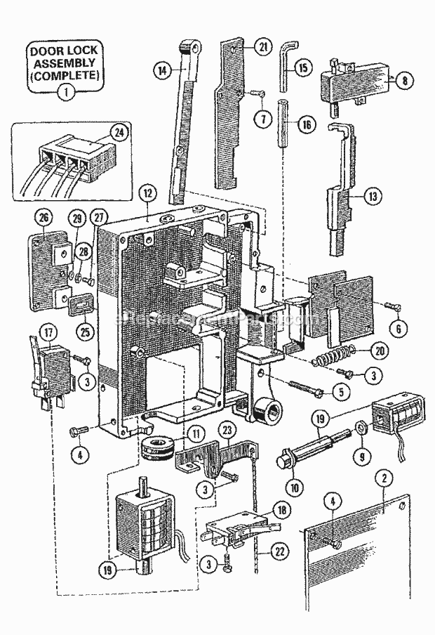 Maytag MFR35PDAVS Maytag Laundry (Washer) Door Lock Assembly Diagram