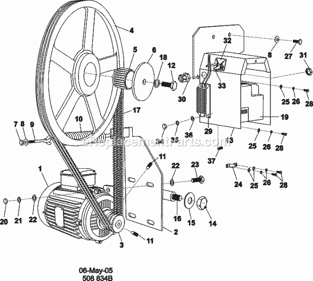 Maytag MFR80PNCTS Maytag Commercial Laundry (Washer) Motor & Basket Pulley Diagram