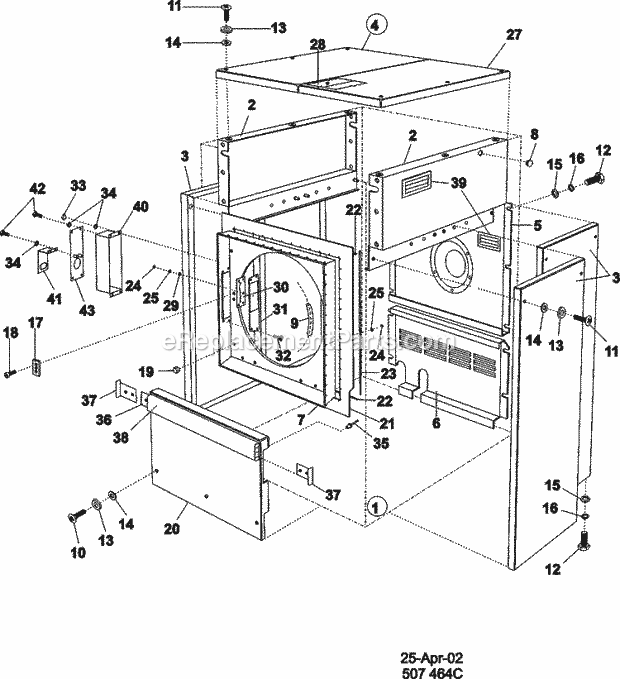 Maytag MFS100PFVS Maytag Commercial Laundry (Washer) Side Panels Diagram