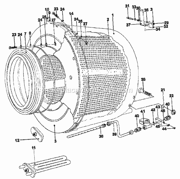 Maytag MFS35PNDVS Maytag Commercial Laundry (Washer) Wash Drum and Tub Diagram