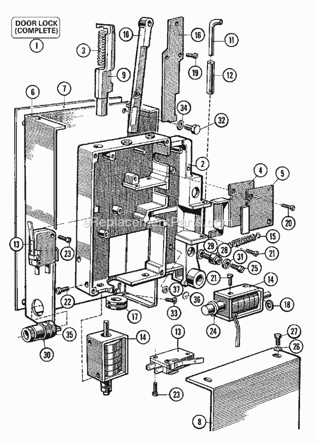 Maytag MFX50PNAVS Manual, (Washer) Door Lock Assembly Diagram