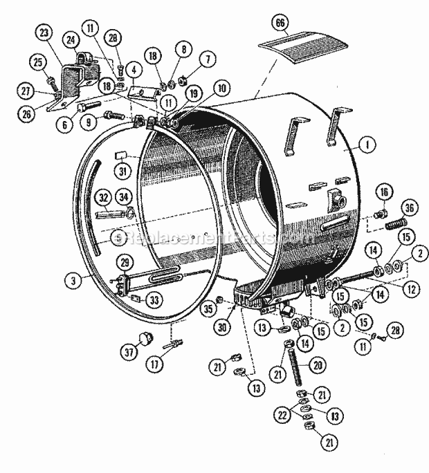 Maytag MFX80PNAVS Manual, (Washer) Outer Shell Assembly Diagram