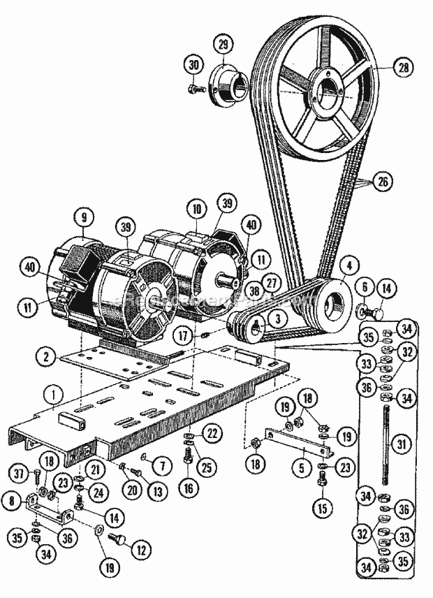 Maytag MFX80PNAVS Manual, (Washer) Motor & Pulley Diagram