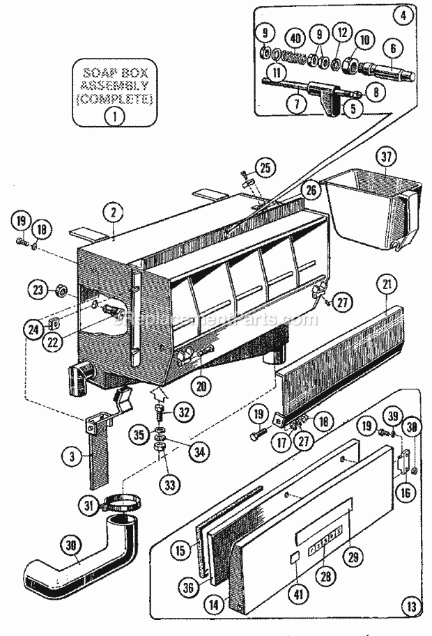 Maytag MFX95PNAVS Manual, (Washer) Soap Box Assembly Diagram