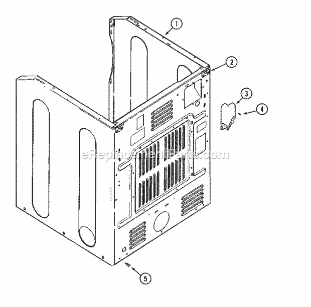 Maytag MHG15PDAXA Manual, (Dryer Gas) Cabinet - Rear Diagram