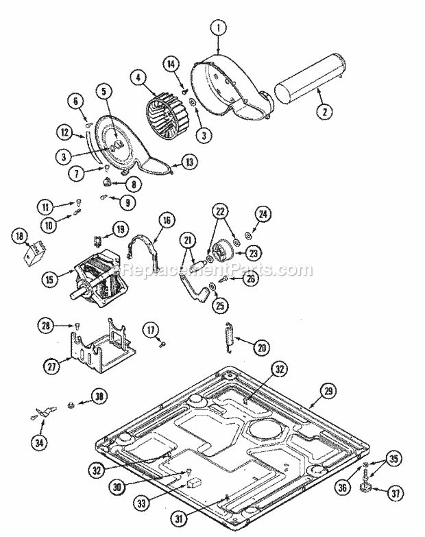 Maytag MHG15PDAXA Manual, (Dryer Gas) Motor Drive Diagram