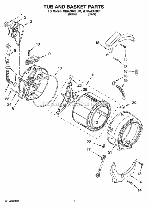 Maytag MHWZ400TQ01 Residential Residential Washer Tub and Basket Parts, Optional Parts (Not Included) Diagram