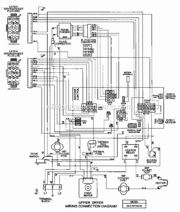 Maytag MLE19PRAZW Maytag Laundry (Dryer Ele) Wiring Information Diagram