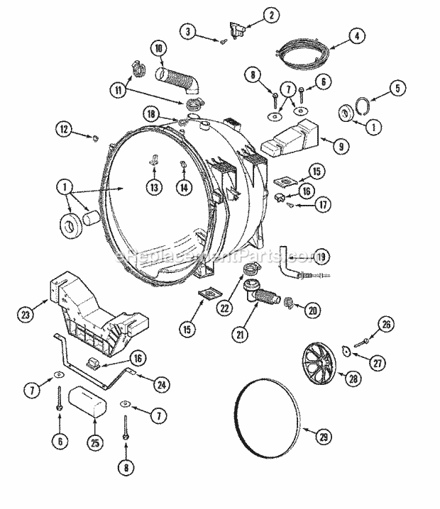 Maytag MLE2000AZW Maytag Laundry Outer Tub (Washer) Diagram