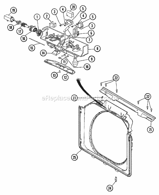 Maytag MLE2000AZW Maytag Laundry Door Shroud & Door Latch Assembly (Wash) Diagram