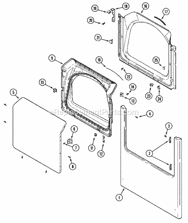 Maytag MLG15MNAGW Manual, (Dryer Gas) Door (Lower) Diagram
