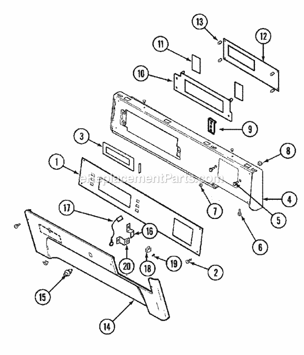 Maytag MLG15PDAWQ Manual, (Dryer Gas) Control Panel (Upper) Diagram