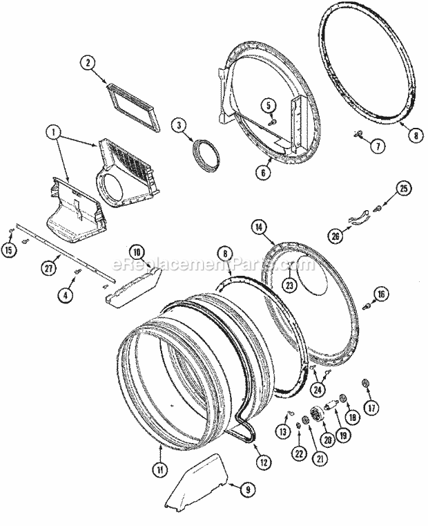 Maytag MLG15PDAWW Manual, (Dryer Gas) Tumbler Diagram