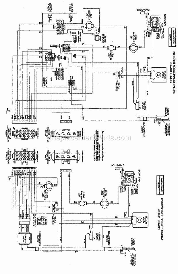 Maytag MLG15PRAWW Manual, (Dryer Gas) Wiring Information (Mlg15praw) Diagram