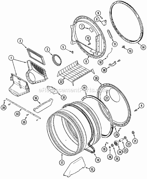 Maytag MLG2000AXW Maytag Laundry Tumbler Diagram