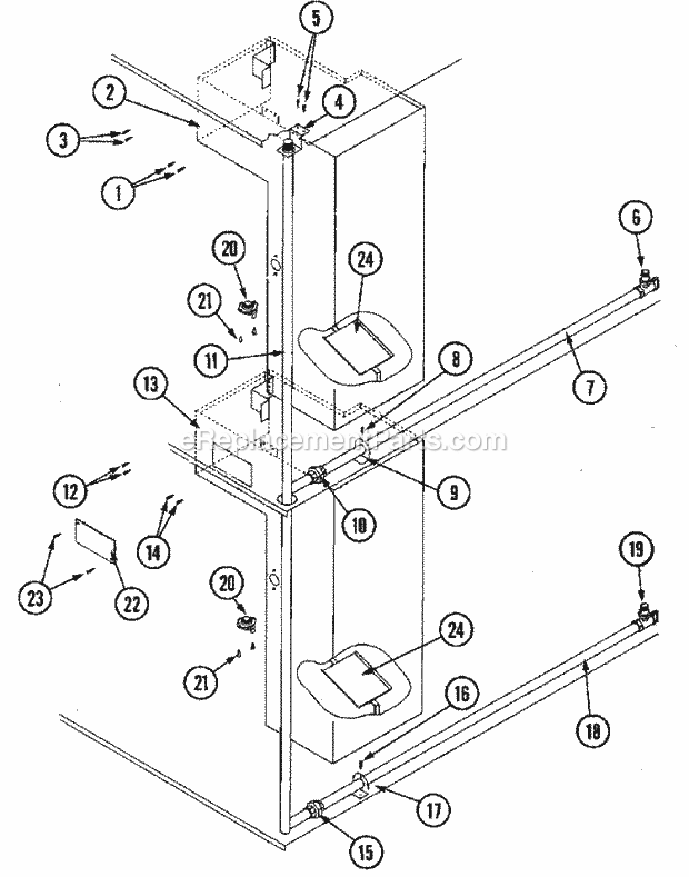 Maytag MLG32PDBWQ Manual, (Dryer Gas) Burner Box / Piping Assembly Diagram
