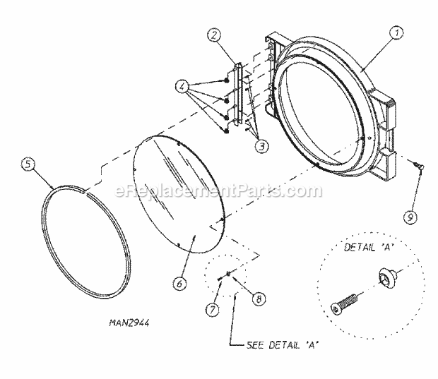 Maytag MLG32PDBWQ Manual, (Dryer Gas) Door Assembly Diagram