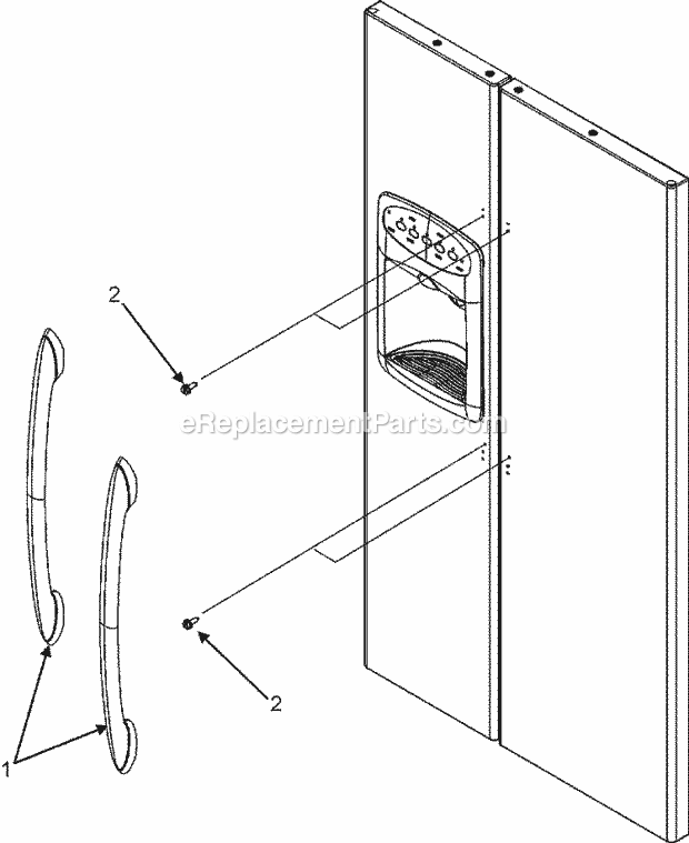 Maytag MSD2650KEU Side-By-Side Maytag Refrigeration Handles (Msd2650keu) Diagram