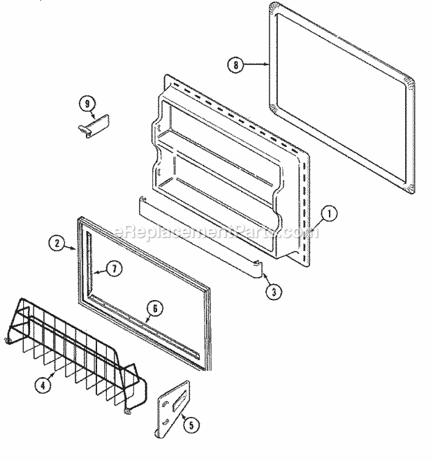 Maytag MTB2146BEA Top Freezer Top Mount Freezer Inner Door Diagram