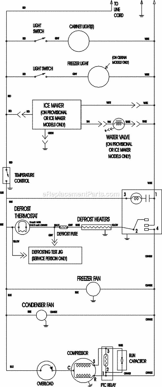 Maytag MTB2191ARQ Top Freezer Refrigerator Top Mount Wiring Information Diagram