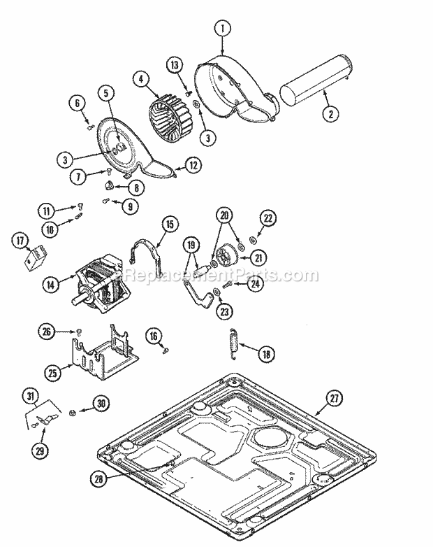 Maytag MUE2000AYM Maytag Stack Laundry Motor Drive (Dryer) Diagram