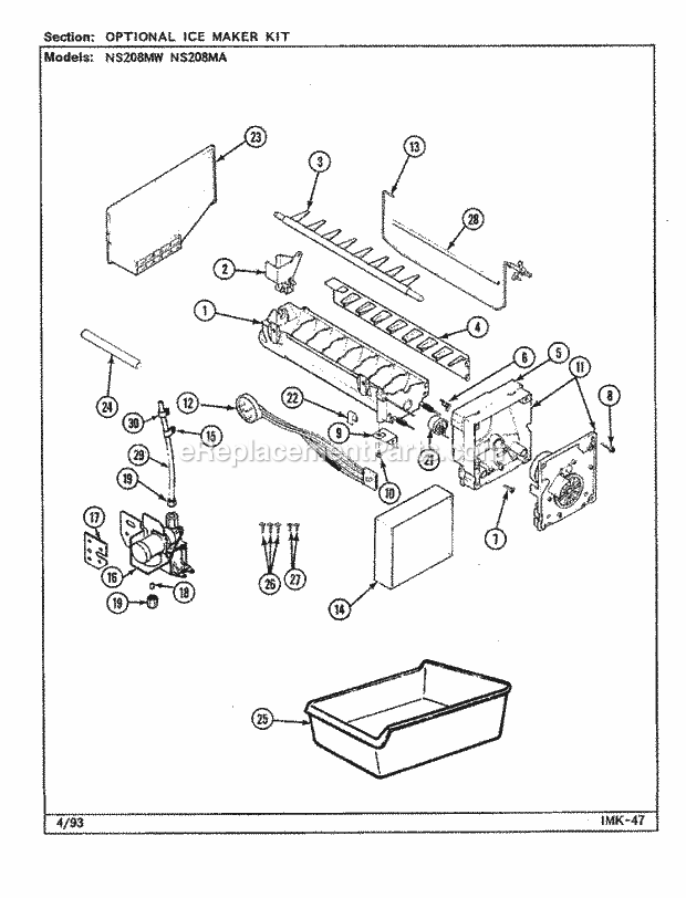 Maytag NS208MW (DR06A) Mfg Number Dr06a, Ref - Sxs Optional Ice Maker Kit Diagram