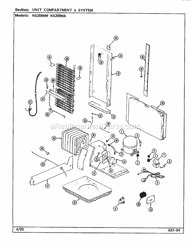 Maytag NS208MW (DR06A) Mfg Number Dr06a, Ref - Sxs Unit Compartment & System Diagram