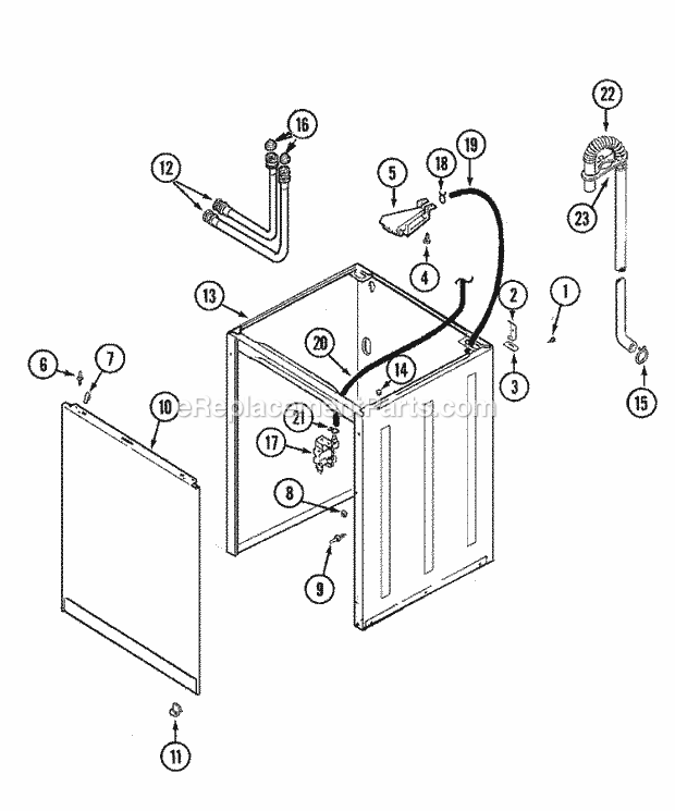 Maytag PAV3240AWW Residential Washer Cabinet Diagram