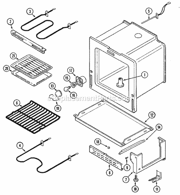 Maytag PER5515BCW Freestanding, Electric Range Oven / Base Diagram