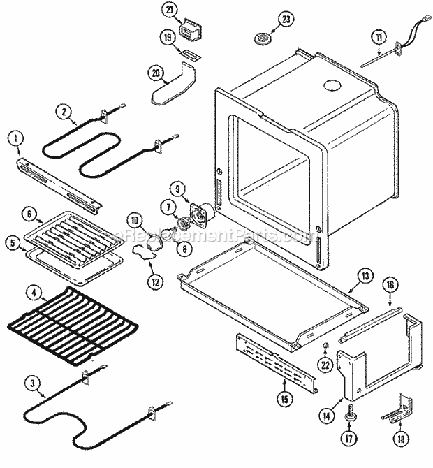 Maytag PER5715BAW Freestanding, Electric Range Oven / Base Diagram