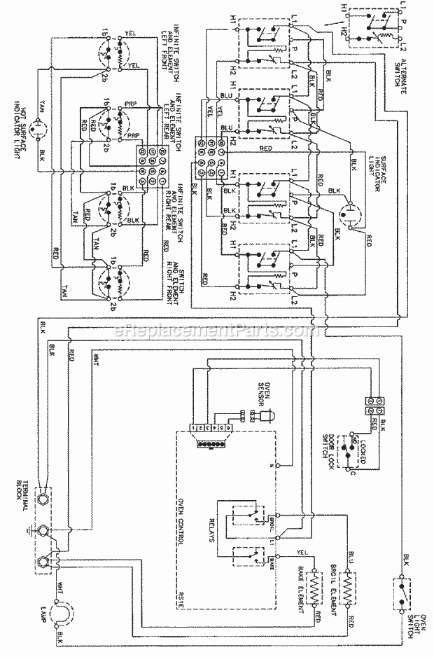 Maytag PER5715BAW Freestanding, Electric Range Wiring Information Diagram