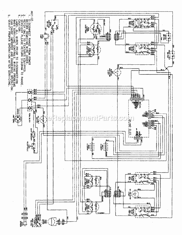 Maytag PER5750QCQ Freestanding, Electric Maytag Cooking Wiring Information Diagram