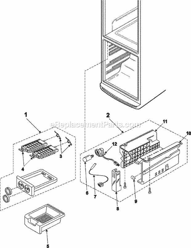 Maytag RB1955SH Ref - Bottom Mounts Ice Maker Diagram