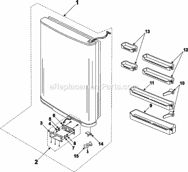 Maytag RB1955SH Ref - Bottom Mounts Refrigerator Door Diagram