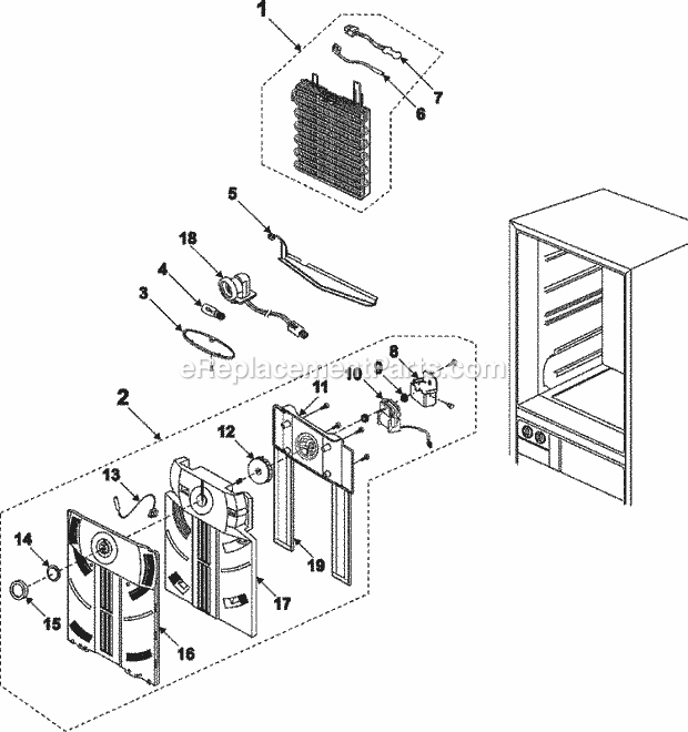 Maytag RB1955SW Ref - Bottom Mounts Refrigerator Compartment Diagram