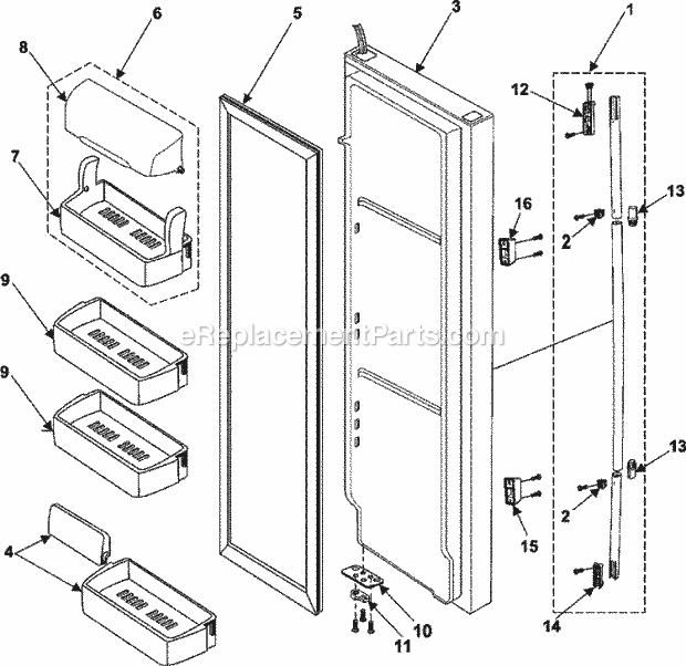 Maytag RS253BABB Ref - Sxs Refrigerator Door Diagram