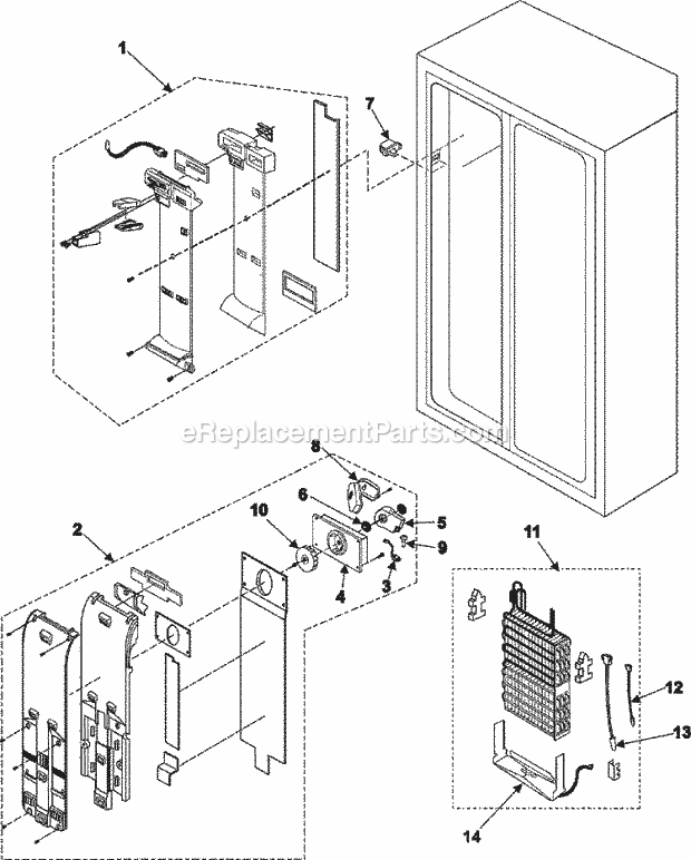 Maytag RS253BABB Ref - Sxs Freezer Compartment Diagram