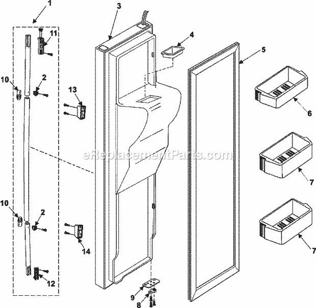 Maytag RS253BABB Ref - Sxs Freezer Door Diagram