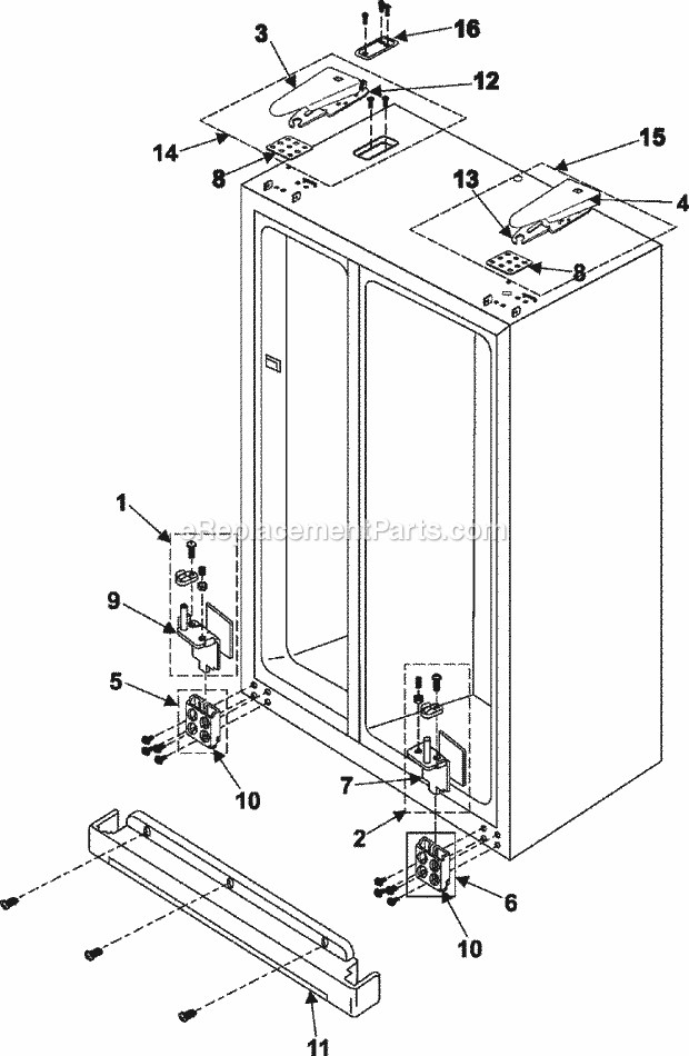 Maytag RS253BAVQ Ref - Sxs Hinges Diagram