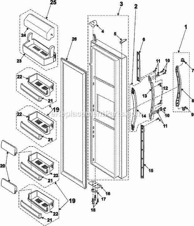 Maytag RS2555SW Ref - Sxs Refrigerator Door Diagram