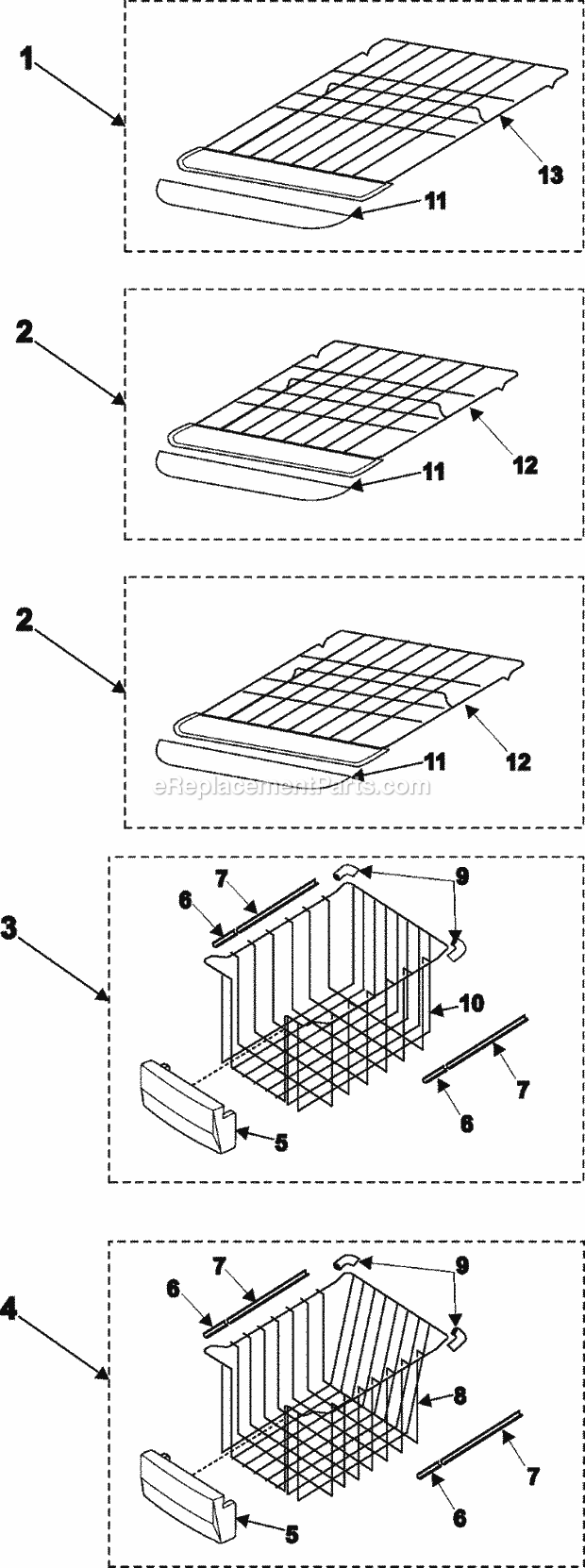 Maytag RS2555SW Ref - Sxs Freezer Shelves Diagram