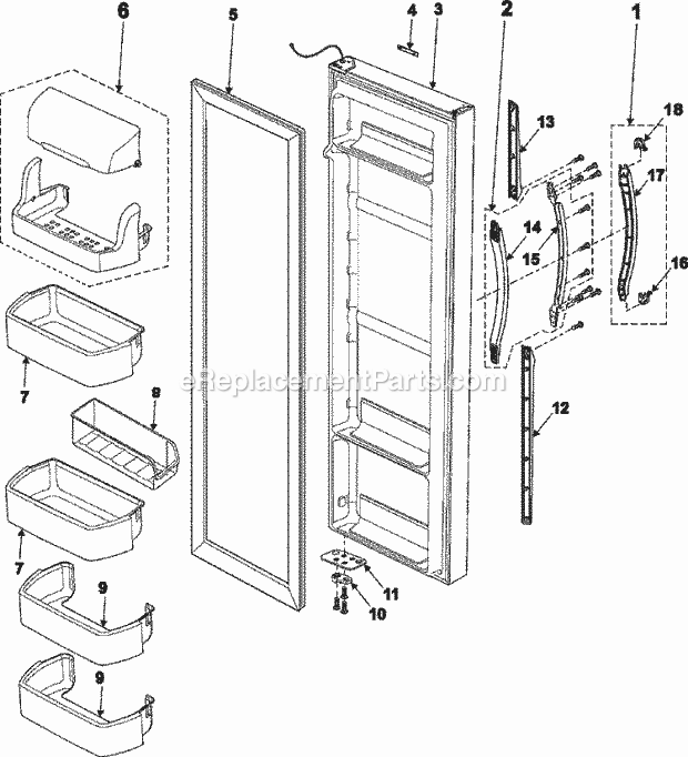 Maytag RS2623VQ Ref - Sxs Refrigerator Door Diagram