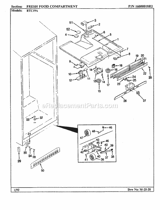 Maytag RTC19A (9E10A) Mfg Number Bh55d, Ref - Top Mount Fresh Food Compartment Diagram