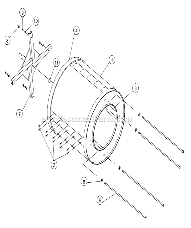 Maytag Commercial MDG30PNHWW Dryer Tumbler Tumbler Support Diagram